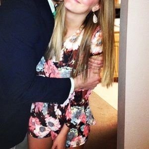 Formal patterned romper, medium, fits like small